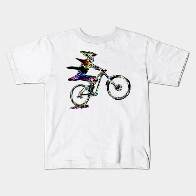 mtb Kids T-Shirt by rickylabellevie